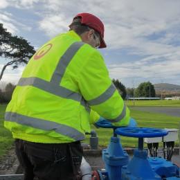 Veolia service and maintenance operative working on site