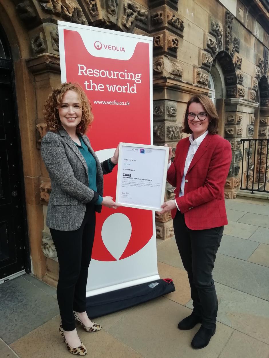 Sinead Patton, Veolia Northern Ireland, receiving CORE accreditation 2021